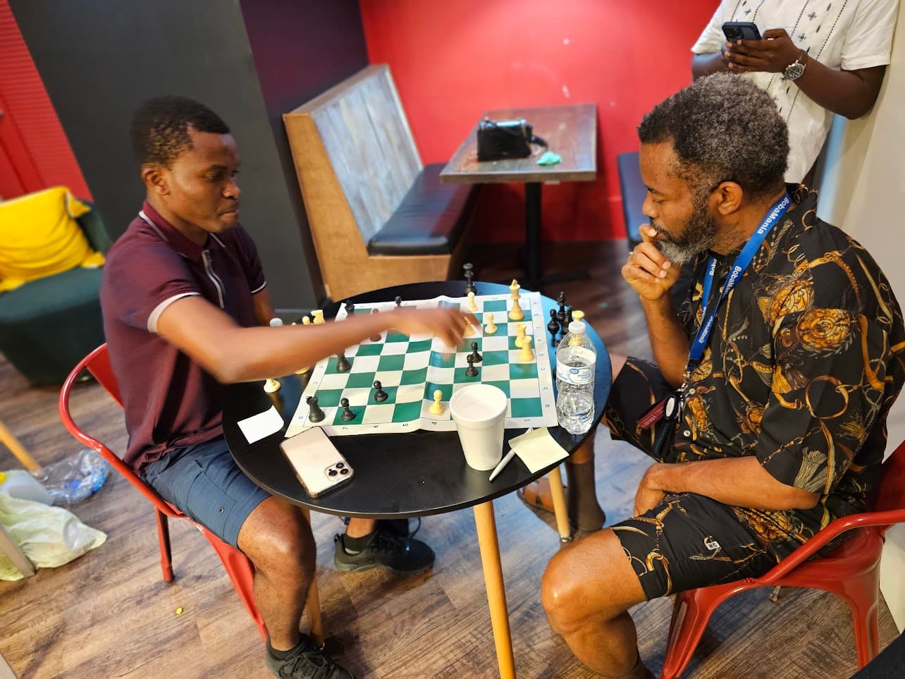 Dr. Okafor playing chess